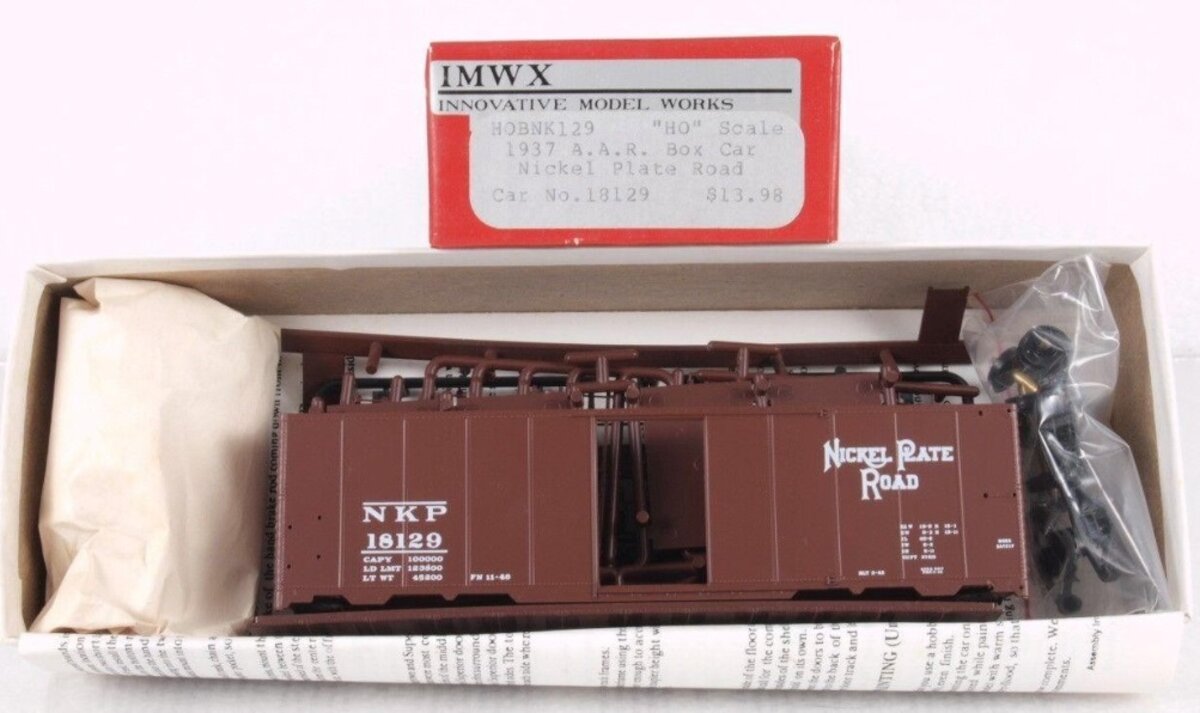 IMWX HOBNK129 HO 1937 A.A.R. Box Car Nickel Plate Road Car # 18129 Kit