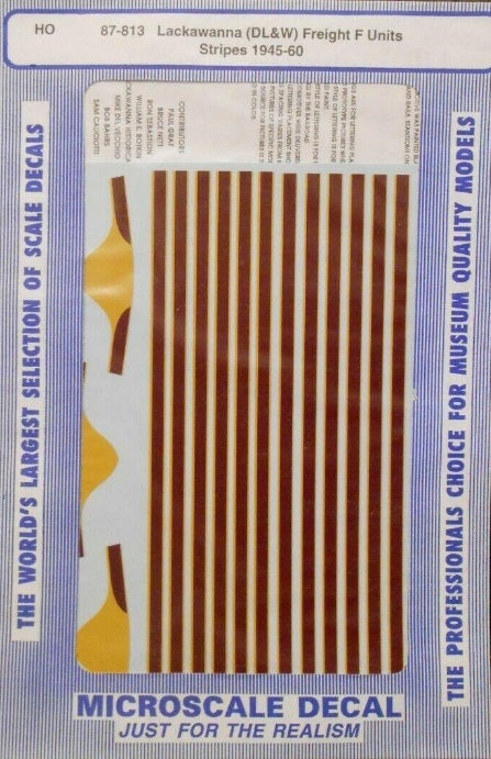 Microscale 60-813 N Lackawanna DL&W Freight F Units Stripes 1945-60 Decal