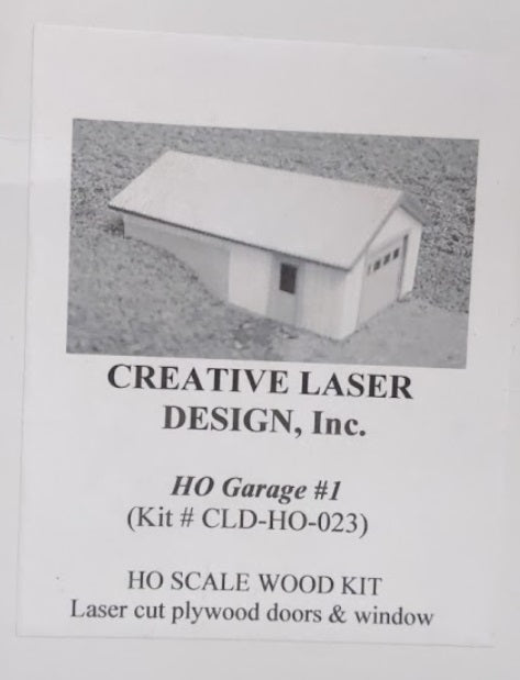 Creative Laser Design 023 HO Garage #1 Laser Cut Wood Kit