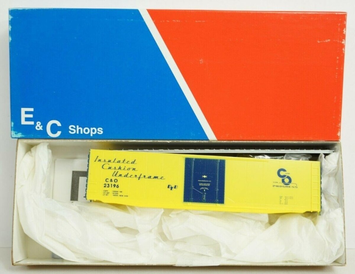 E&C Shops 9007-3 HO C&O 50' PS-1 Plug Door Boxcar #23196 Kit