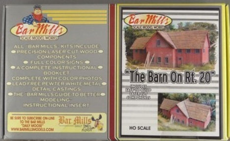 Bar Mills HO The Barn On Rt. 20 Laser Cut Wood Kit