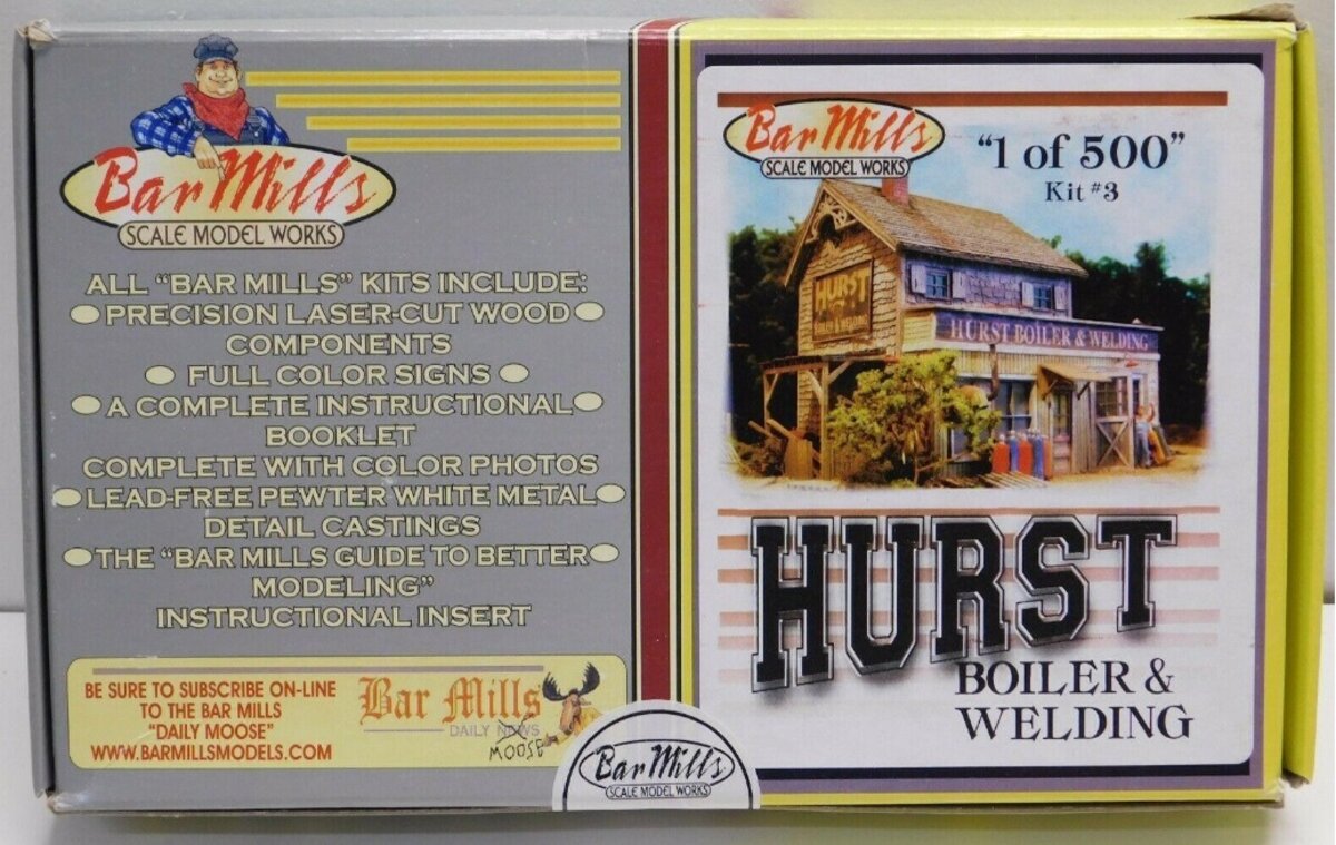 Bar Mills HO Hurst Boiler & Welding Laser Cut Wood Kit