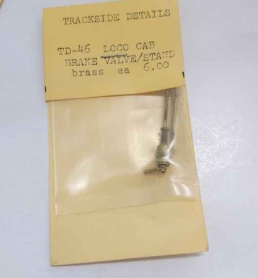 Trackside Details TD-46 G Scale Loco Cab Brake Valve/Stand Brass