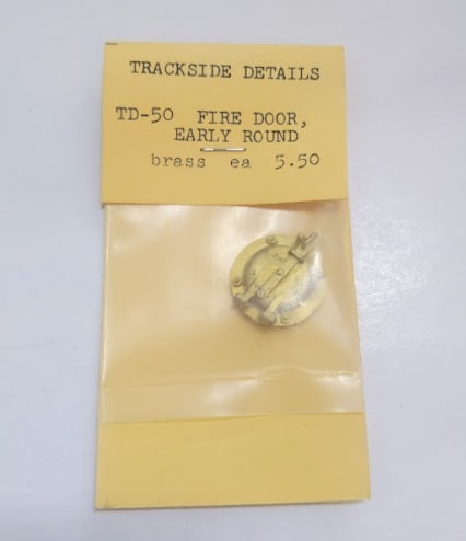 Trackside Details TD-50 G Scale Fire Door, Early Round Brass