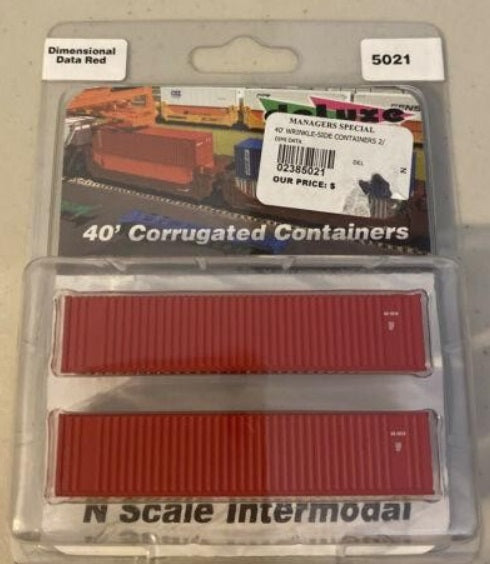 Deluxe Innovations 5021 N Dimensional Data Red40'Corrugated Containers Pack of 2