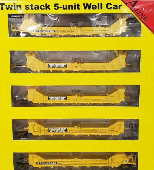 A-Line 47601-03 HO Twin Stack Container Car # 63286 TTX (Box of 5)