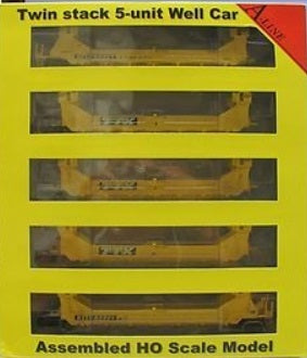 A-Line 47601-04 HO Twin Stack Container Car #63321 TTX (Box of 5)