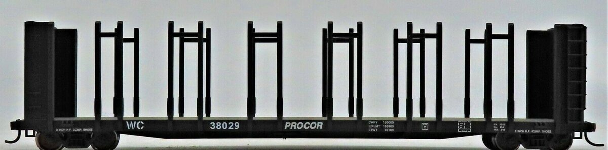 Walthers 932-3165 HO Pulpwood Flat Car Wisconsin Central # 38029 Gold Line