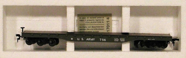 Roco 49011 HO 50' Heavy Duty Flat Car U.S. Army #756 – Trainz