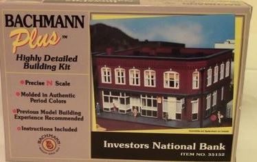 Bachmann 35152 N Scale Investors National Bank Building Kit