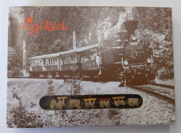 Sigikid Tiny Wooden Railway Toy W/Metal Wheels