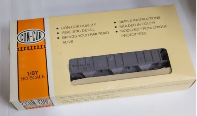 Con-Cor 0001-009507 HO Covered Hopper Kit Data Only - Dark Grey Kit
