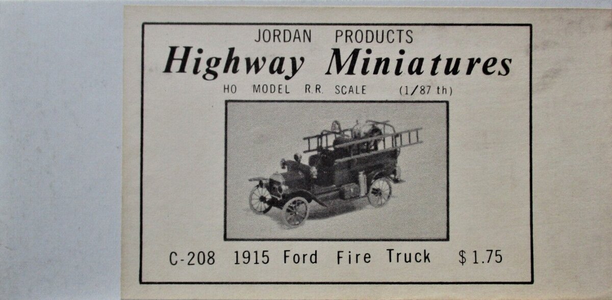 Highway Miniatures C-208 HO 1915 Ford Fire Truck Kit
