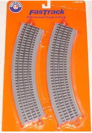 Lionel 71-2033265 O36 Curved Track FasTrack (Pack of 4)