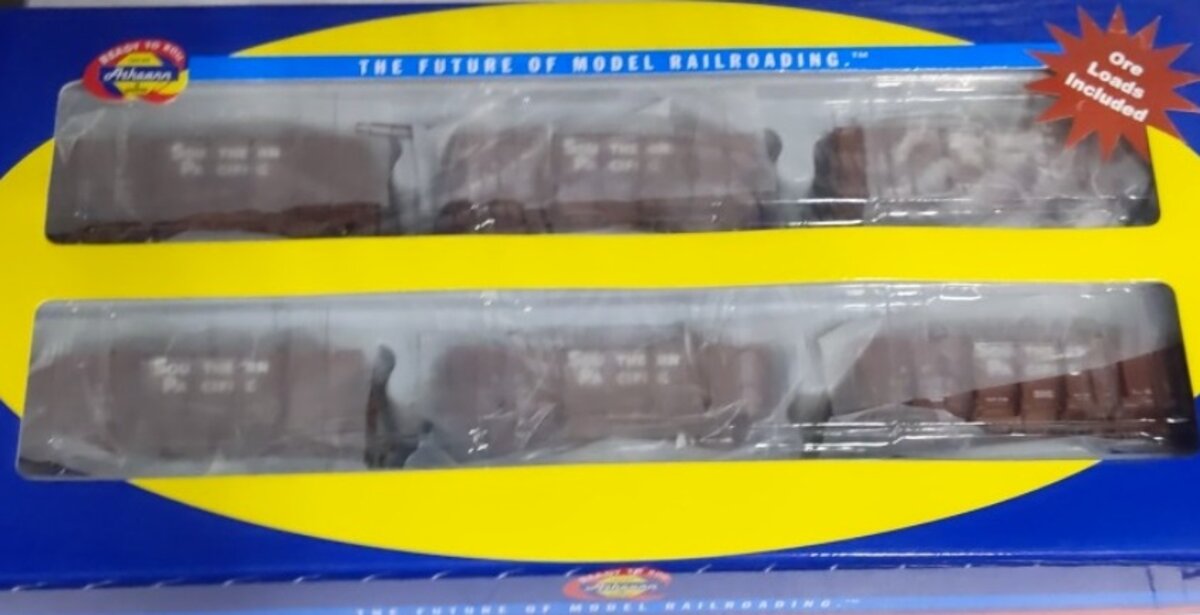 Athearn 97677 HO Southern Pacific 26'''' Low-Side Ore Cars (Pack of 6)