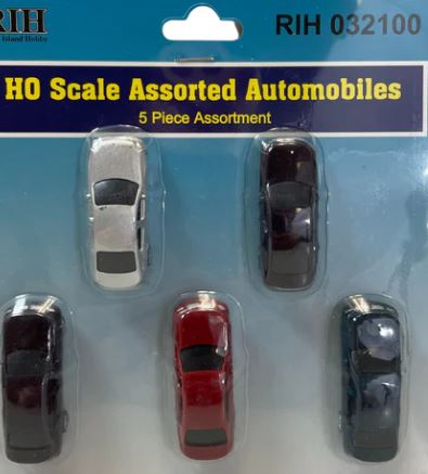 Rock Island Hobby 032101 HO Autos with Front and Rear Lights (Set of 4)