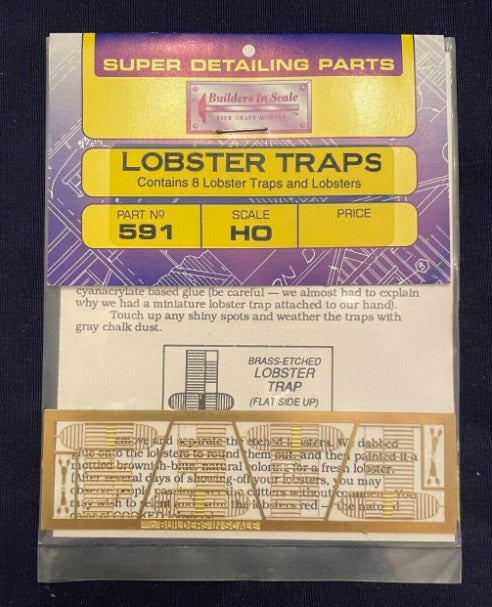 Builders-in-Scale 591 HO Scale Brass Lobster Traps & Lobsters Kit (Pack of 8)