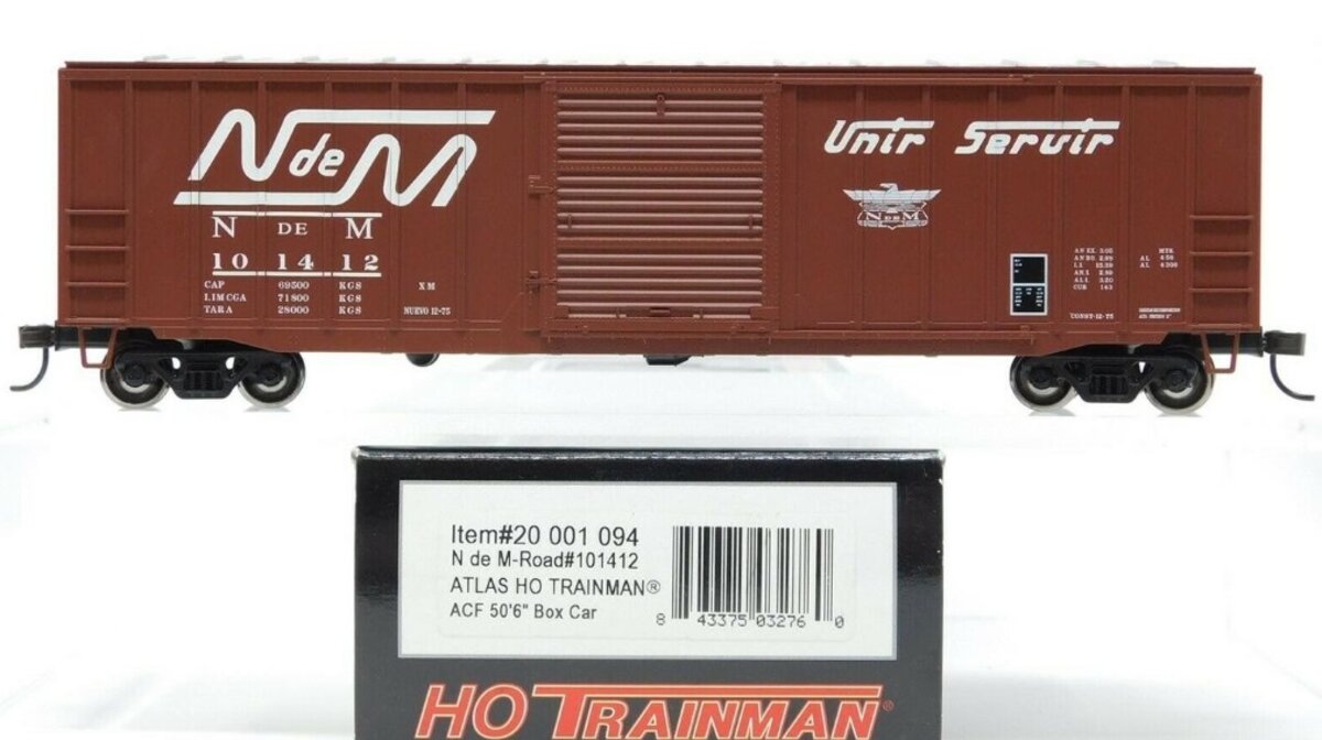 Atlas 20001094 HO Nacionales de Mexico ACF 50' 6" Box Car #101412