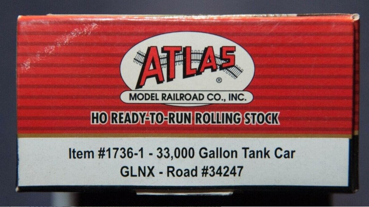 Atlas 1736-1 HO GLNX 33,000 Gallon Tank Car #34247