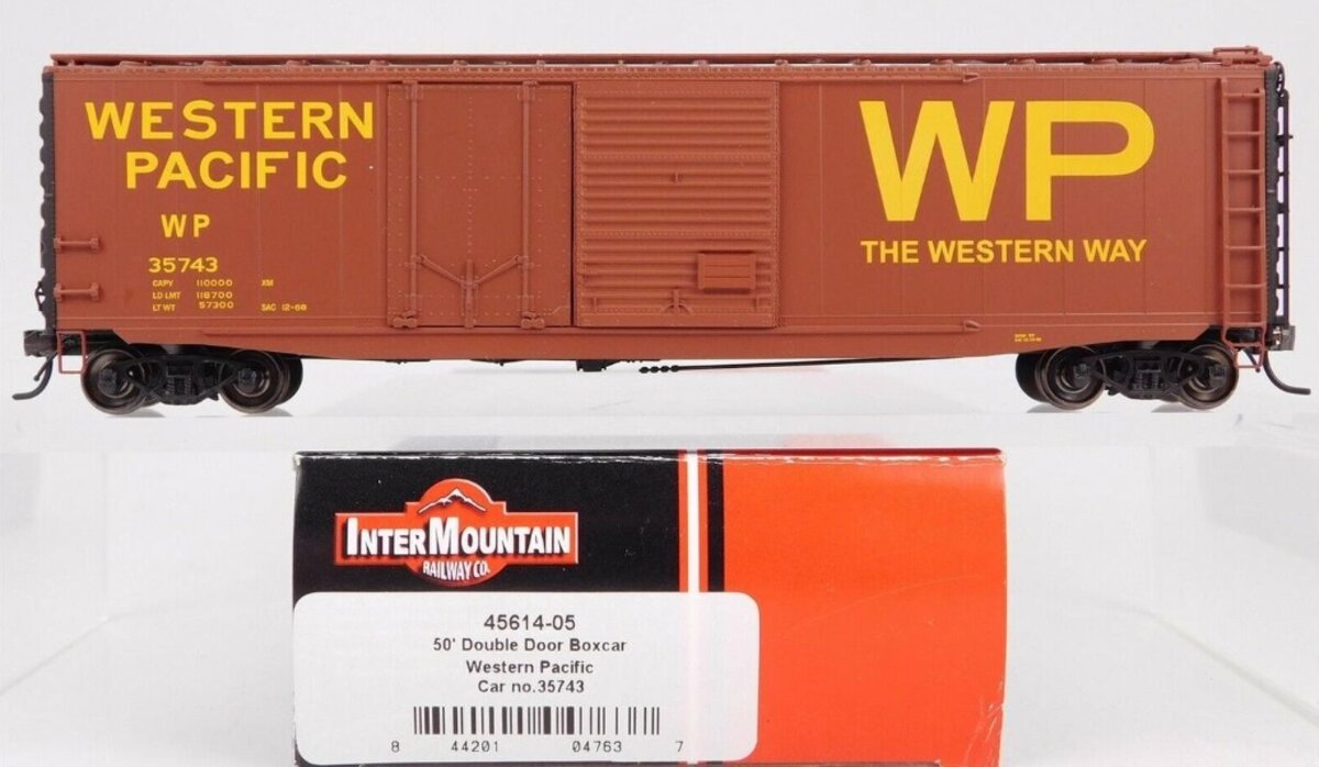 InterMountain 45614-05 HO Western Pacific 50' Double Door Box Car #35743