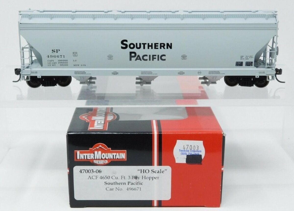 InterMountain 47003-06 HO ACF 4650' Cu 3 Bay Hopper Southern Pacific Car #496671