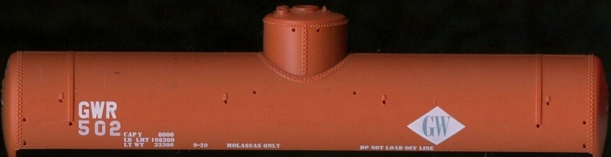 InterMountain HO GWR Rocky Mountain Region 8000 Galon Tank Car # 502