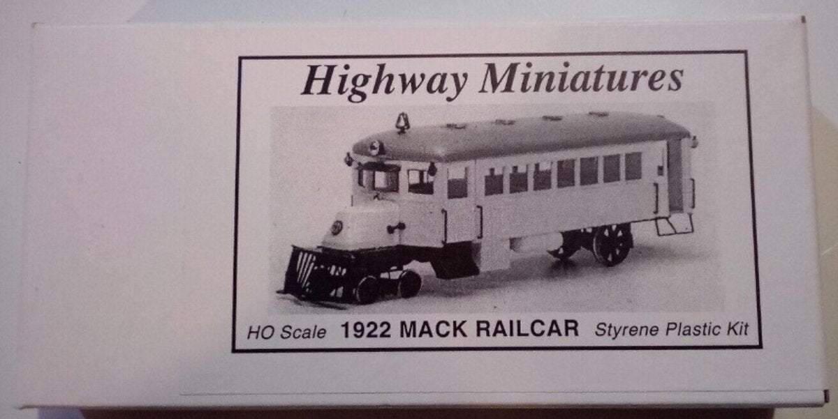 Highway Miniatures 360-305 HO 1922 Mack Railcar Styrene Plastic Kit