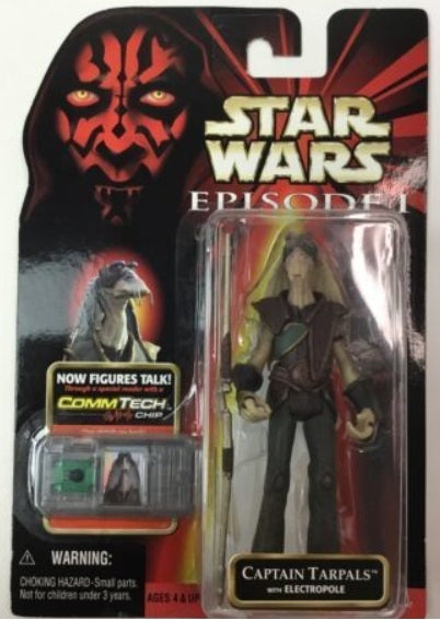 Hasbro Captain Tarpals W/Electropole CommTech Chip Figure Talk Star WarsEpisodeI