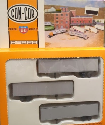Con-Cor 0004-005100 N 40" Piggyback Box Trailer For Fuel Foiler Cars (Box of 3)