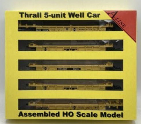 A-Line 47304-04 HO A T Santa FeThrall Container Well Car # 62179 (Box of 5)