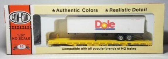 Con-Cor 0001-009176 HO 54 Ft COFC TTX Flatcar W/Dole Container Kit