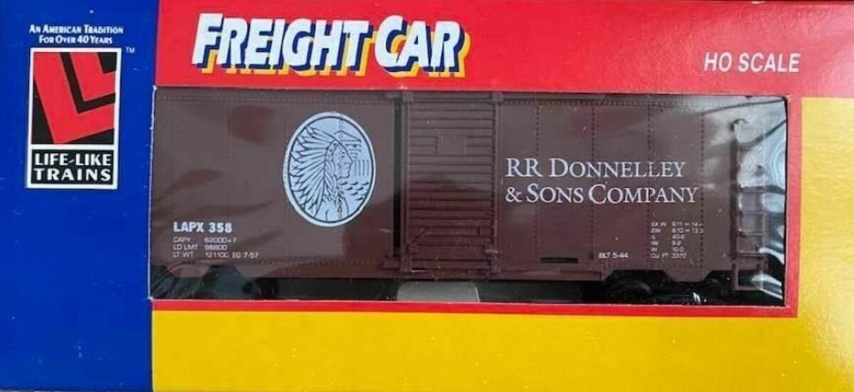 Life Like HO LAPX 358 RR Donnelley & Sons Company 40' Boxcar