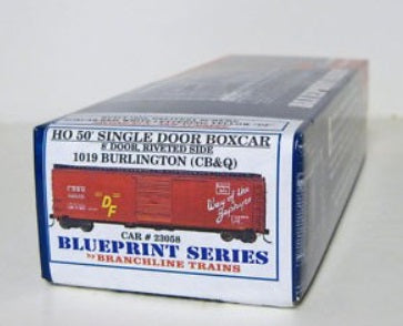 Branchline Trains 1019 HO Burlington CB&Q 50' Single Door Boxcar Kit #23058