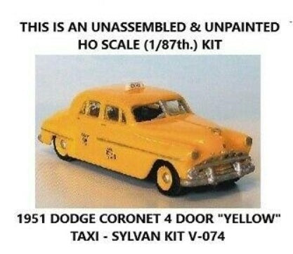 Sylvan Scale Models V-074 HO 1951 Dodge Coronet Taxi Kit