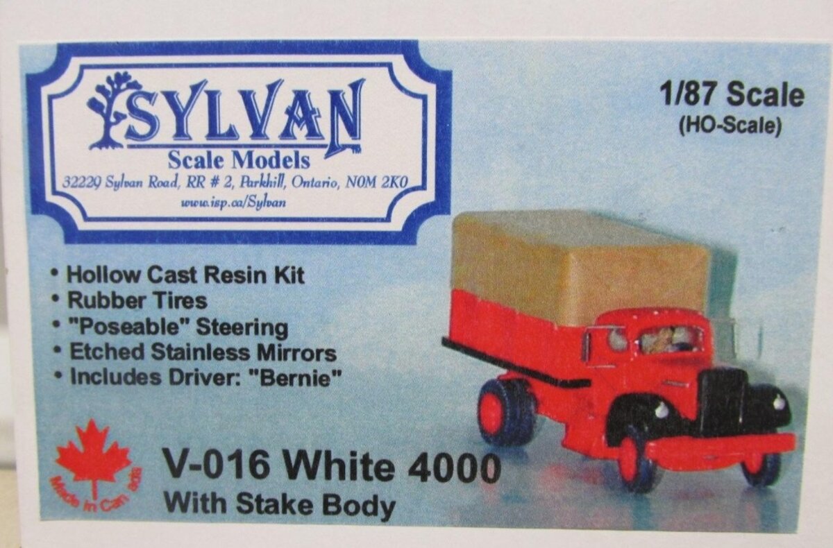 Sylvan Scale Models V-016 HO White 4000 W/Stake Body Kit