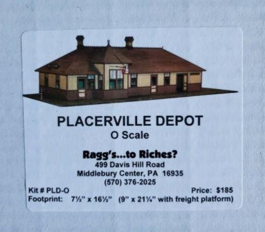 Raggs to Riches PLD-O O Scale Placerville Depot Craftsman Building Kit