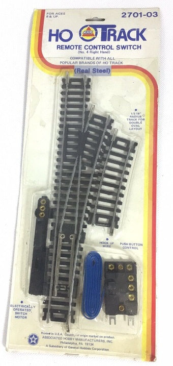 AHM 2701-03 HO No. 4 Right Hand Remote Control Switch Turnout