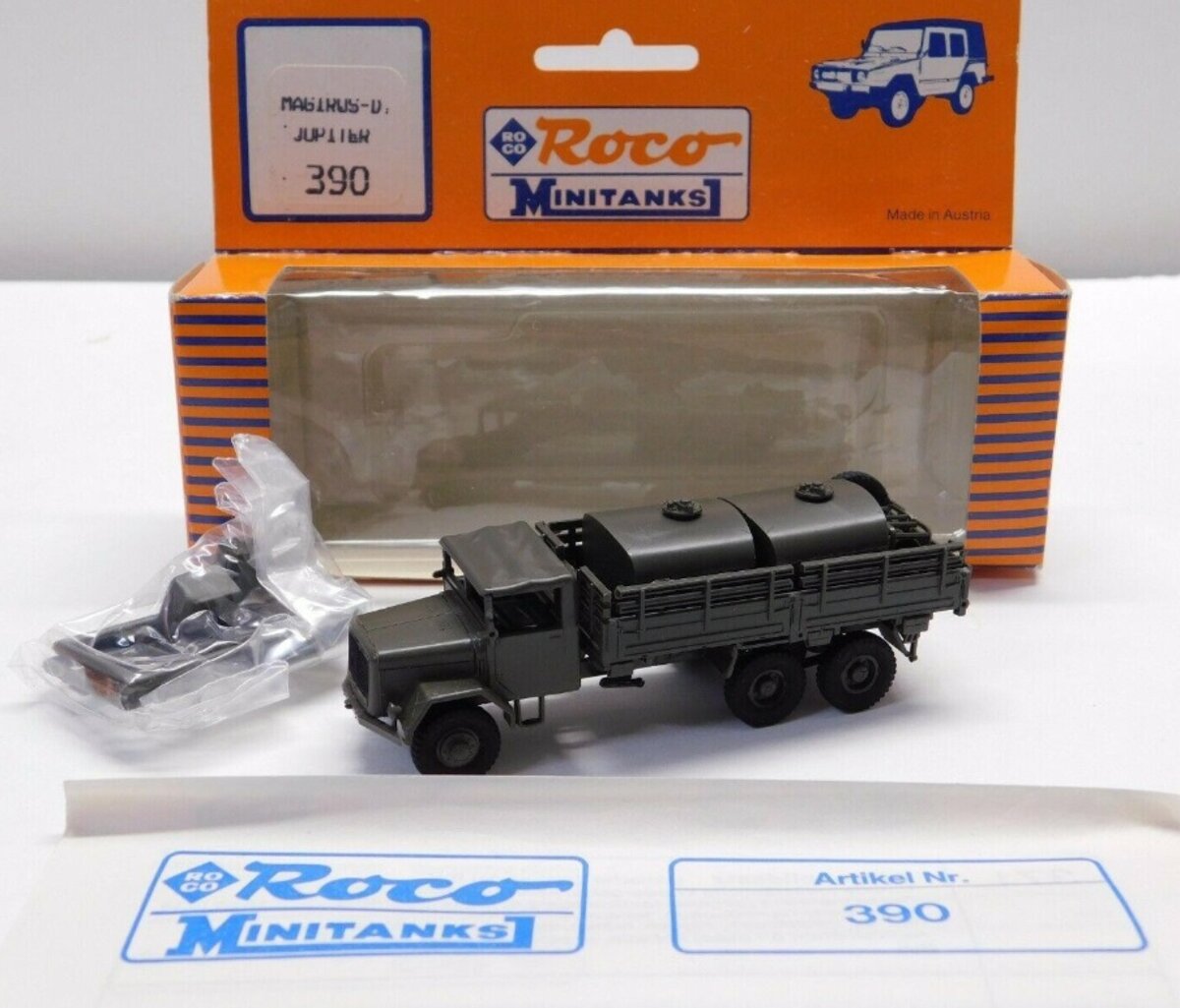 Roco 390 HO Magirus-D Jupiter W/2 Fuel Tanks Minitanks