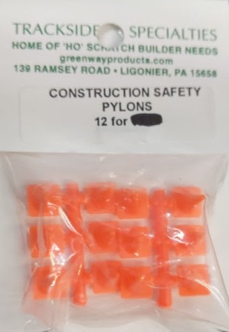 Trackside Specialties HO Construction Safety Pylons (Pack of 12)