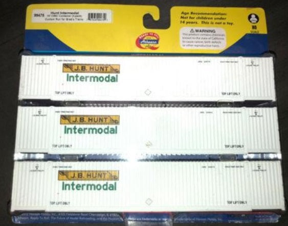 Athearn 99475 HO J.B. Hunt Intermodal 53' CIMC Container (Set of 3)