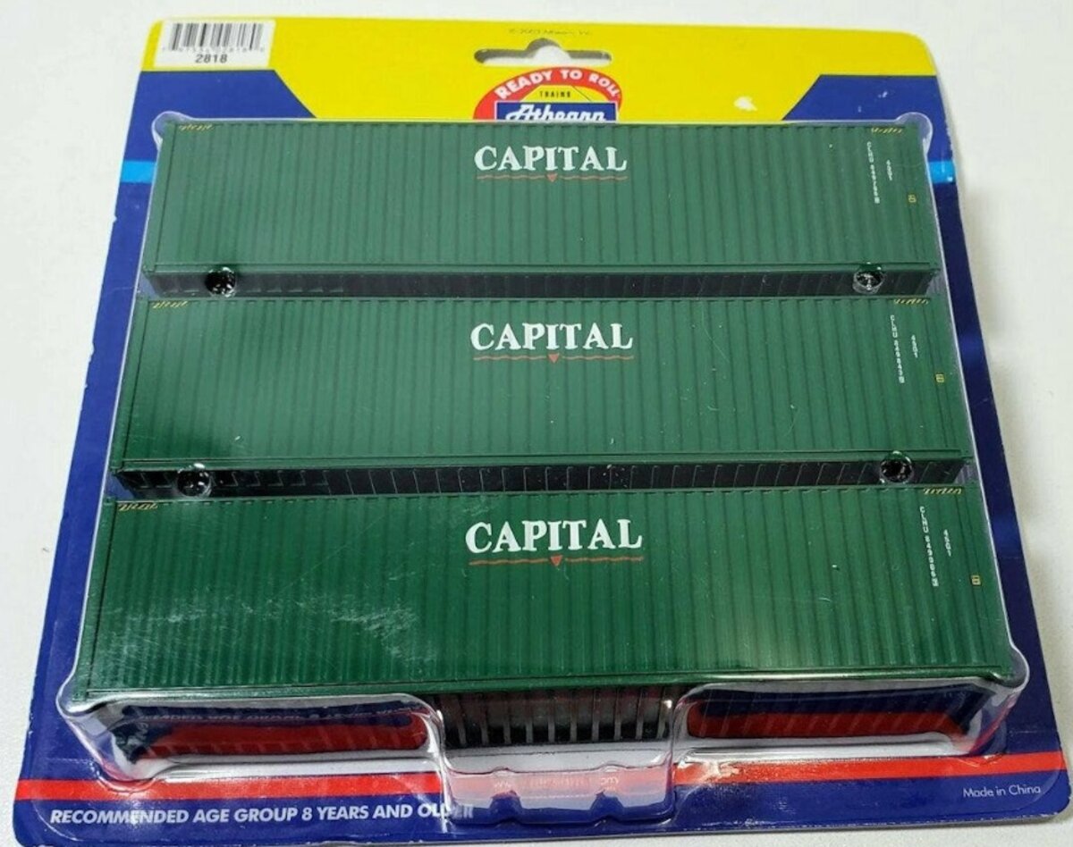 Athearn 2818 HO Capital 40' Corrugated Dry Box Container (Pack of 3)