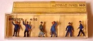 Preiser 4010 HO Train Staff W/Luggage and Signals (Set of 6)