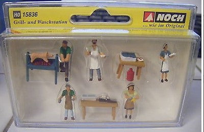 Noch 15836 HO Grill and Washstation With Workers