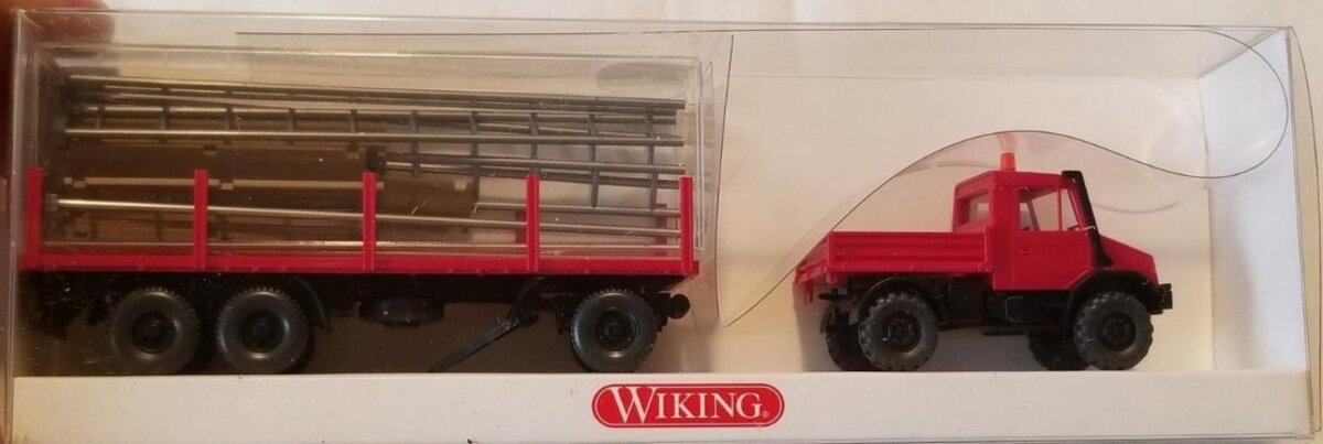 Wiking 3920327 HO Unimog U 140 Truck and Trailer W/Scaffolding