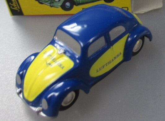 Schuco 712 HO Volkwagen Lutthansa Beetle Blue and Yellow