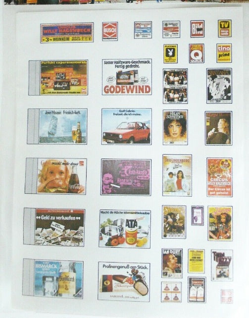 Busch 6030 HO Scale German Advertisements (Pack of 60)
