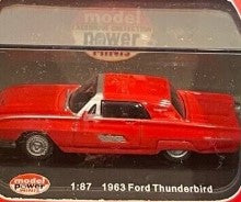 Model Power 503 HO 1963 Ford Red Thunderbird W/Silver Trim
