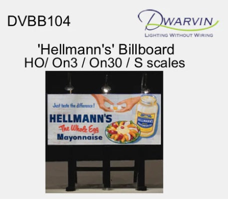 Dwarvin DVBB104-FA HO Assembled Fiber-Lit Hellmann's Billboard