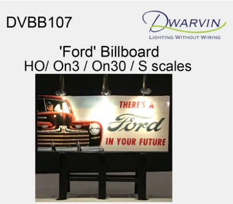 Dwarvin DVBB107-FA HO Assembled Fiber-Lit Ford Billboard