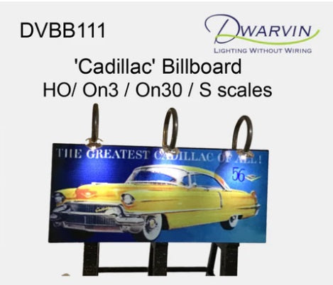 Dwarvin DVBB111-FA HO Assembled Fiber-Lit Cadillac Billboard